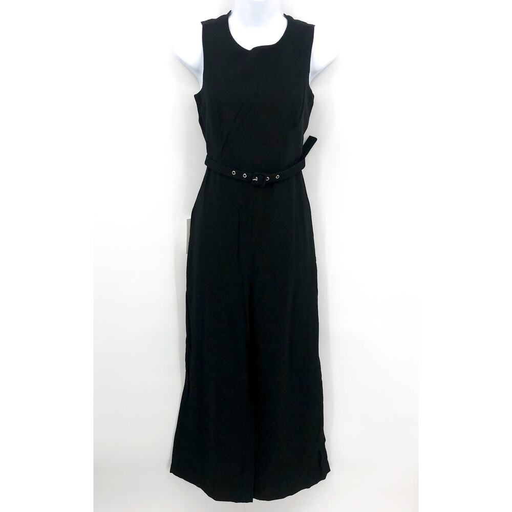 BARDOT Women's Belted Jumpsuit US 4 XS Black Cut Out Sleeveless NWT - Picture 5 of 15